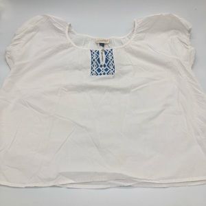 Universal Thread white & blue peasant blouse large
